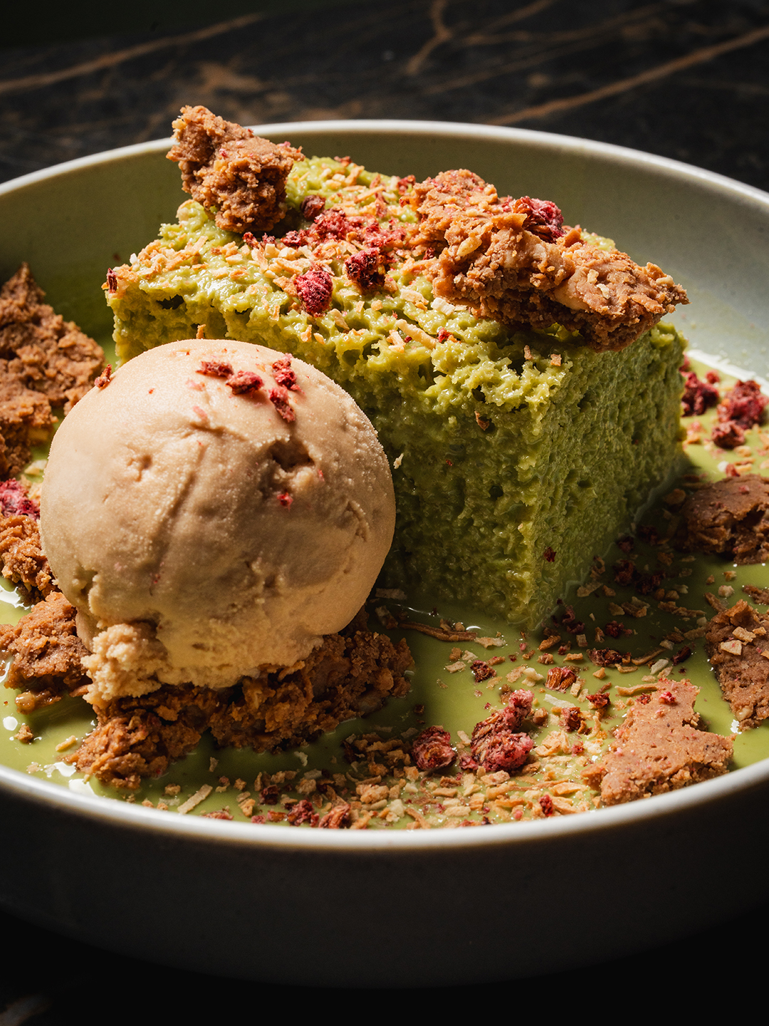 dish with desert